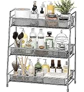 EKNITEY Bathroom Countertop Organizer Rack - 3 Tier Counter Spice Rack Metal Makeup Rack Small Pe...