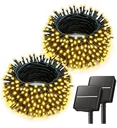 Brightown 2 Pack Solar String Lights Outdoor Waterproof, 80FT 200 LED Solar Powered String Lights...