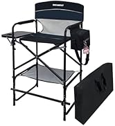 WKFAMOUT Tall Folding Director Chair 30.7" Seat Height Foldable Bar Stool for Makeup Artist Face ...