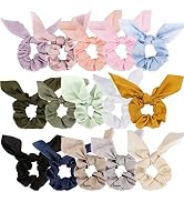 Ondder Hair Scrunchies for Women 15 Pack Cute Bunny Ear Ponytail Holders Bow Hair Scrunchies Pack...