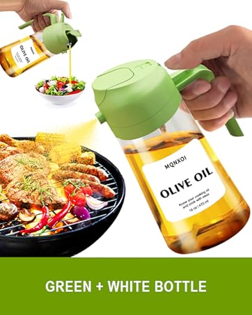 2 in 1 Glass Oil Sprayer &amp;amp; Dispenser, 470ml Glass Olive Oil Sprayer,Cooking Oil Sprayer
