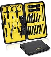 ZIZZON Manicure Set 18 in 1 Professional Pedicure Set Nail scissors Grooming Kit with Leather Tra...
