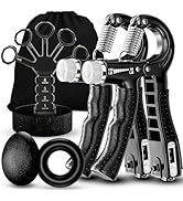 ACOTANT Grip Strength Trainer(5 Pack) with Finger Exerciser, Hand Grip Strengthener, Finger Stret...