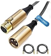 XANHAM XLR Cable 10 Feet/3 Meter 2 Pack 3 Pin Microphone Female to Male Balanced Shielded Cable, ...