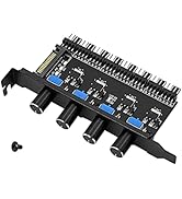 SinLoon 4 Knob Cooling Fan Speed Controller PC 8 Channels Fan Hub for CPU Case HDD VGA PWM Fan PC...