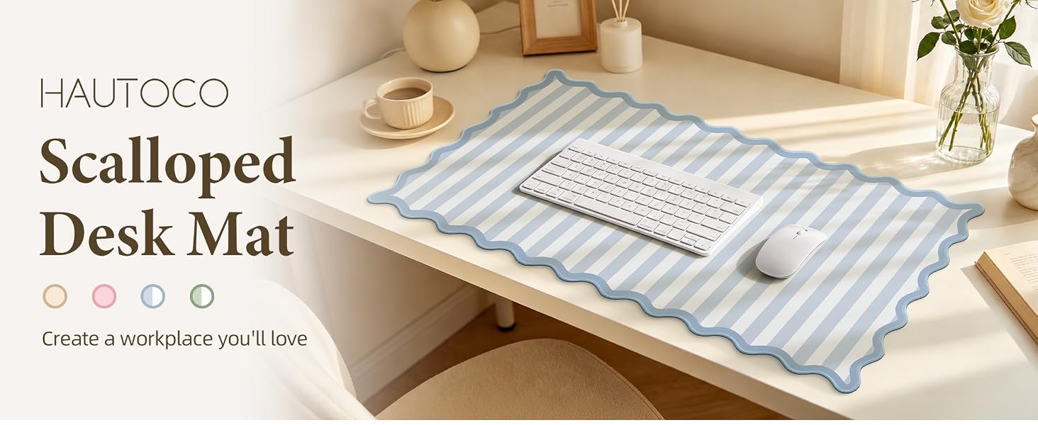 Scalloped Desk Mat 31.5 x 15.8