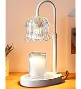 Warlisou Adjustable Candle Warmer Lamp with Timer - Transparent Lampshade + White Base
