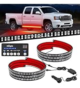 Nilight 2PCS 70 Inch Emergency Strobe Light Strip with Controller 864 LED Red Running Board Light...