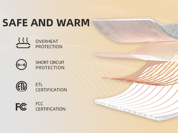 Safe and Warm, Overheat Protection, Heated Blanket