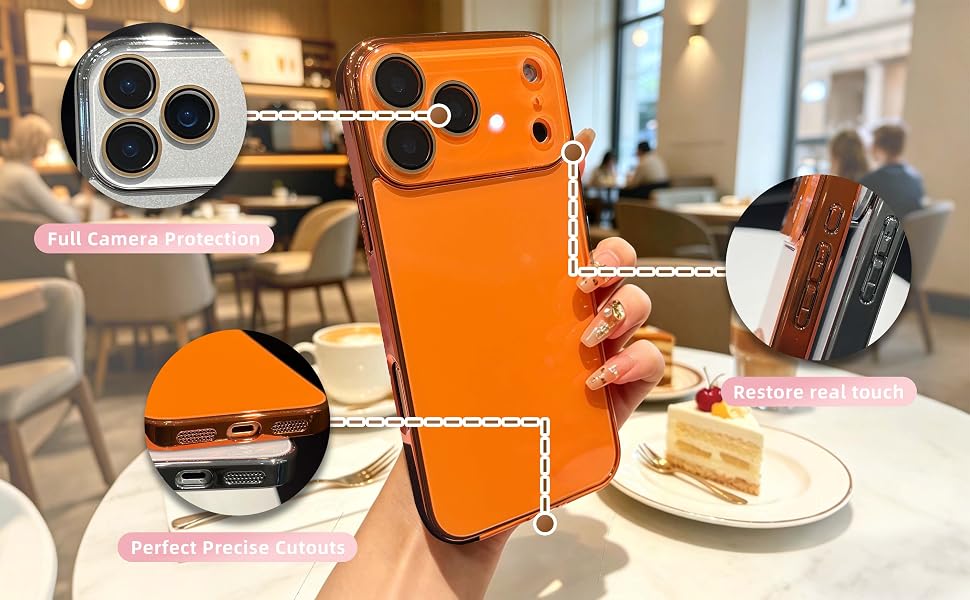 Solid Color Electroplated Frame with Crystal Camera Lens Protection Compatible with iPhone Case