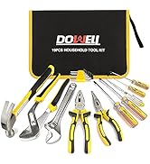 DOWELL Tool Set Tool Kit 19-Piece Household Tool Kit Set Pliers Screwdriver Set Hex Key Wrench wi...