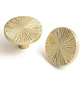 Brushed Gold Cabinet Knobs Classic Vintage Flat Drawer Pulls Zinc Alloy Drawer Knobs Stylish Desi...