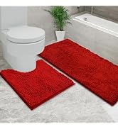 AINAHYVA Bathroom Rugs Sets 2 Piece, Super Absorbent Bath Mat, Strong PVC Non Slip Backing, Bath ...