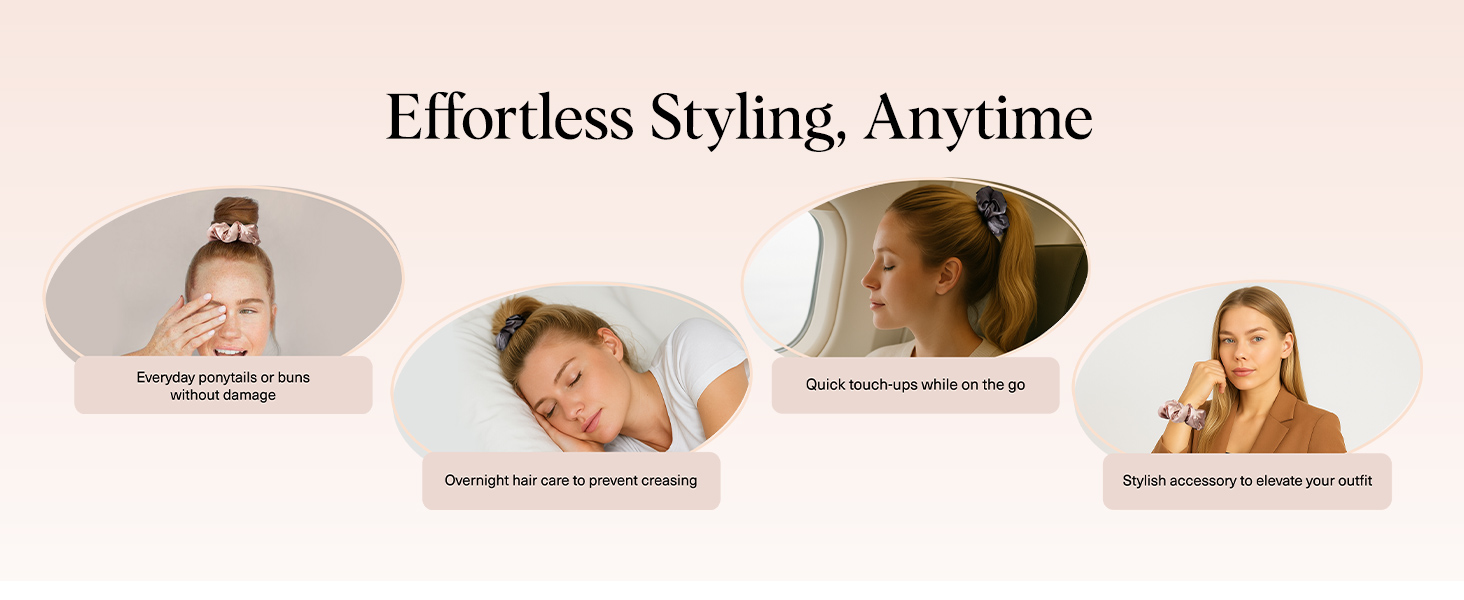 Kitsch Satin Hair Scrunchies for Women, Softer Than Silk Scrunchies for Hair