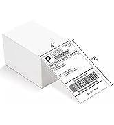 NefLaca 4" x 6" Fanfold Direct Thermal Labels, 1000 Labels Per Stack, White Perforated Shipping L...
