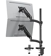 MOUNTUP Vertical Dual Monitor Mount Holds 4.4-17.6lbs, up to 32 Inch Stacked Monitor Mount with G...