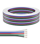 BTF-LIGHTING UL Listed 5 Pin 20AWG Extension Cable,32.8ft/10m Low Voltage 5 Conductor LED Strip L...