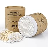 FOVURTE Bamboo Cotton Swabs 400 count, Organic Cotton Buds for Ears, Natural Wooden Cotton Swabs ...