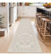 RUUGME Kitchen Runner Rug 2x10: Vintage Washable Hallway Runner - Low Pile Durable Polyester Non-...