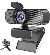 Kemeiv 1080P Webcam PC Webcam with Microphoneand Physical Privacy Cover, Noise-CancelingMicrophon...