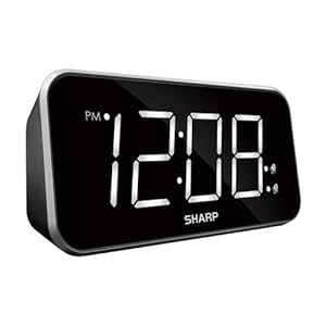 sharp alarm clock easy to read simple beautiful design bedroom nightstand