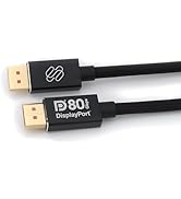 Sewell DisplayPort 2.1 Cable DP80 Certified UHBR20 80Gbps, 6.5ft (2m), 8K@240Hz, 10K 4K HDR, Brai...