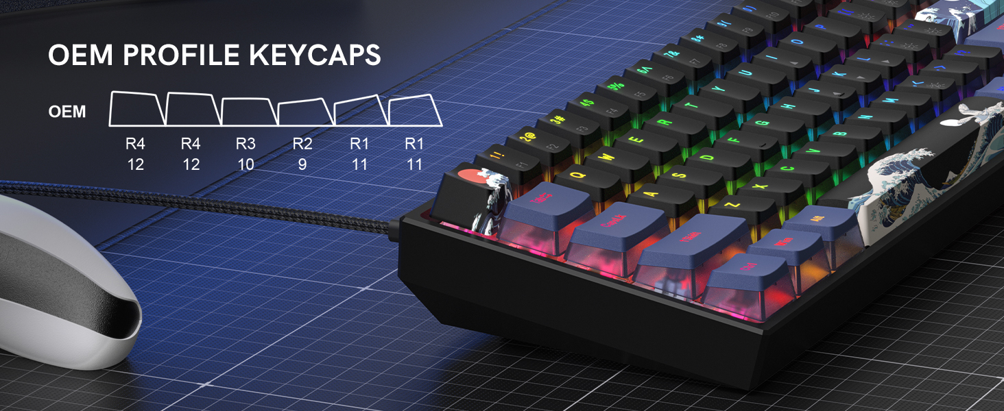 oem profile pbt pudding keycaps