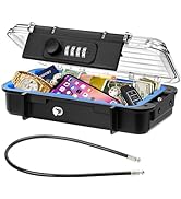 TEUEN Portable Safe Box, Waterproof Anti-Theft Beach Travel Safe Box Combination Security Lockbox...