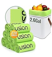 GreFusion Compostable Trash Bags, Small 2.6 Gallon, 270 Count, 0.72 Mils Thick, Eco Friendly, AST...