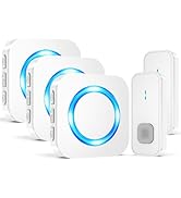 SURFOU Doorbell Waterproof Wireless Doorbell Easy Install at 1,300ft Long Range Loud Enough with ...