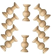 Angoily 10pcs Unpainted Wood Craft Spindles Decorative Balusters for DIY Furniture Rustic Style S...
