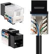 SATMAXIMUM Cat6 45° Angled Keystone Ethernet Wall Jack Punch Down UTP 45-Degree (Easier Terminati...
