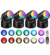 URTOM 6W RGBW Up Lights Indoor Christmas Spotlight Indoor LED Color Changing Uplighting Indoor wi...