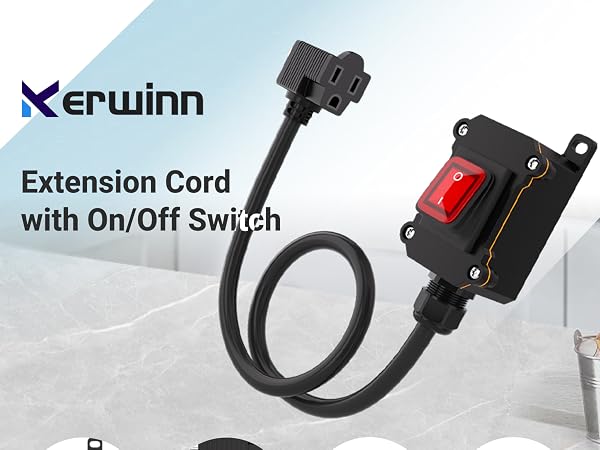 US-3-Prong Piggyback Switched Power Cord