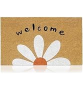 Welcome Daisy - 17"x29" - Coir Door Mat with Heavy Duty Backing - Welcome Mats for Entryway, Porc...