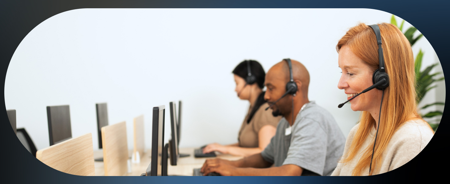 Platform Compatibility Headset, mono USB-A environmental noise-canceling headset