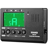 Donner Metronome Tuner for All Instruments - Guitar, Bass, Violin, Ukulele, Trumpet, Chromatic, C...