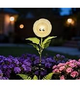 Personified Bobble Face Wind Spinners Sunflower Solar Fairy Light Outdoor with Funny Sheep Face -...