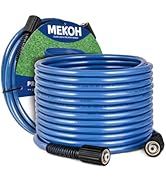 MEKOH 32ft Kink Resistant Pressure Washer Hose, 3400PSI 1/4" Power Washer Hose, M22-14mm Brass Fi...