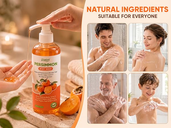 Persimmon Body Wash for Old People Smell Persimmon Soap Bar for Body Odor Control