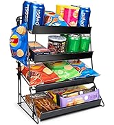 Retail Display Rack, Countertop Snack Stand Organizer Shelf, Metal Black Candy Display Rack For R...