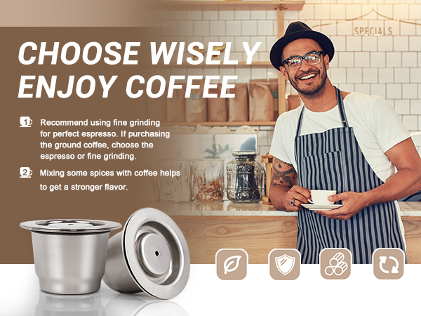 nespresso machine accessories pod coffee stainless espresso cups refillable capsule reuseable steel