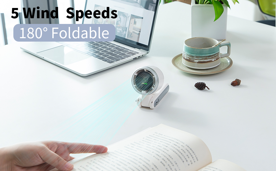 Portable Handheld Turbo Fan, 5 Gear Wind, Up to 12 Working Hours, 3 IN 1 Hand Fan