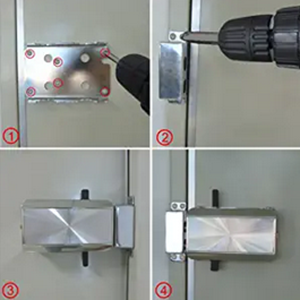 a picture of a drill bit on a door.