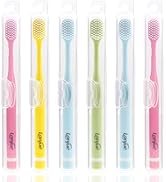 lanjue 6pcs Travel Toothbrush Set, Extra Soft Toothbrushes for Adults Gentle Portable Manual Toot...