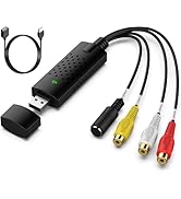 VHS to Digital Converter, USB 2.0 Video Capture Card,Old VHS VCR Mini DV Hi8 DVD to Digital Conve...