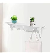 Akozon White Carved Wall Hanging Hollow Wall Shelf Wall Decoration Coat Rack Hook White Wood Wall...