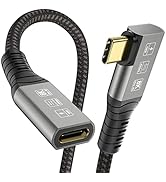 Angusplay USB C Thunderbolt 4 Extension Cable 40Gbps, Right Angle Male to Famale Extender Cord 90...