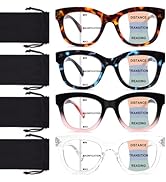 CHOFILORD Progressive Multifocus Reading Glasses for Women Men Blue Light Blocking Computer No Li...