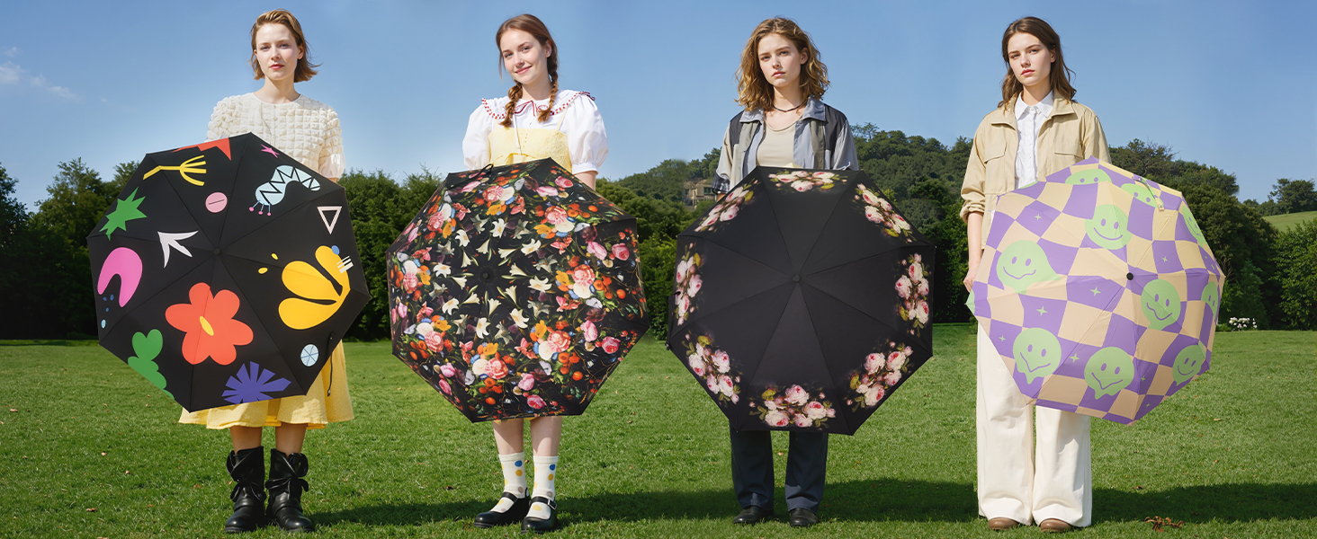 umbrella with wooden duck handle